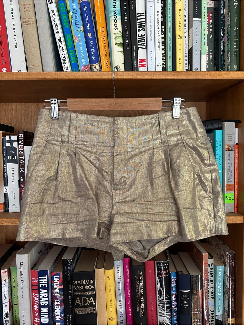 Alice and Olivia Metallic Gold Women's Dress Shorts